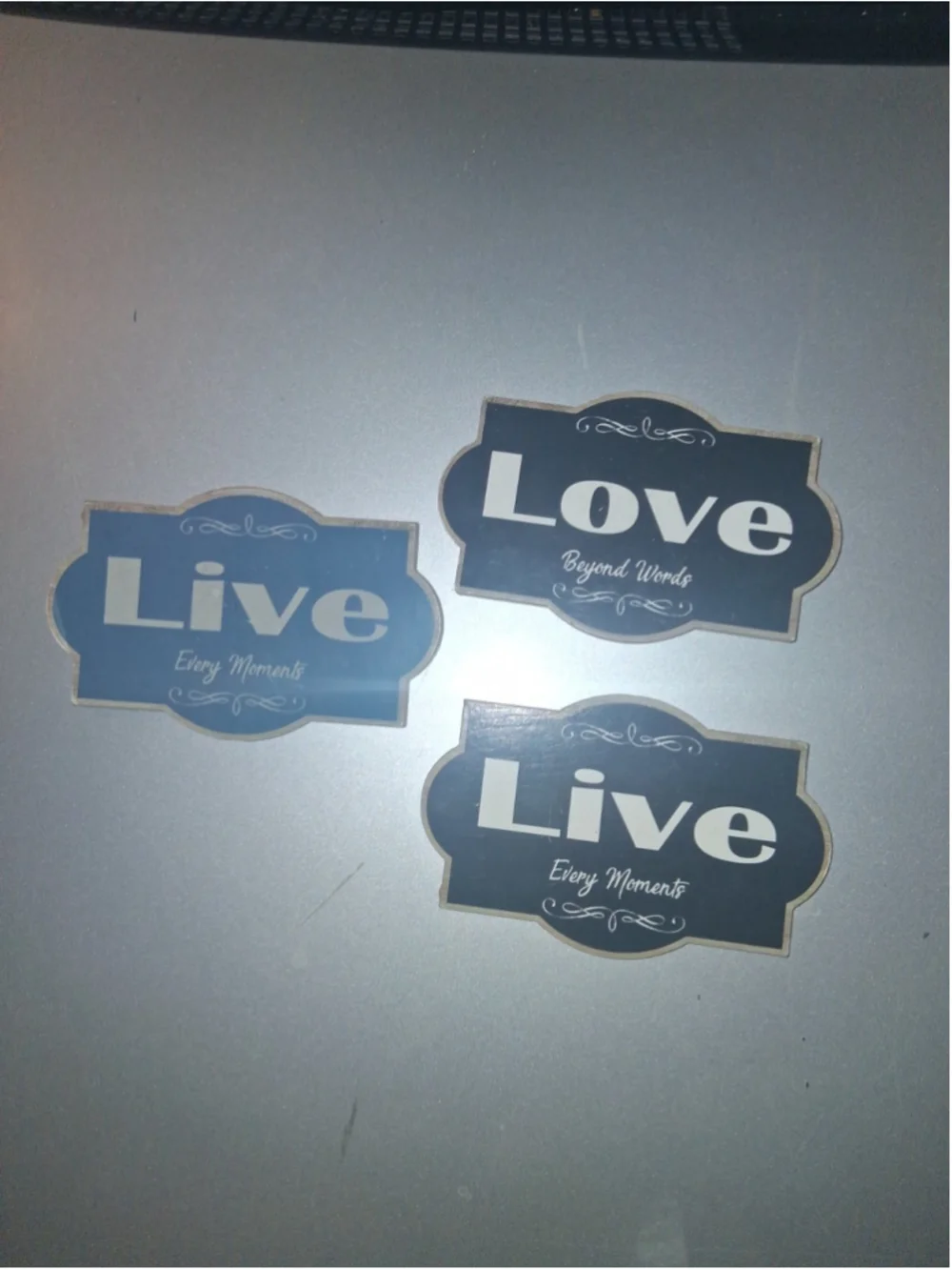 Lot of 3 decorative wall signs Blue/Black